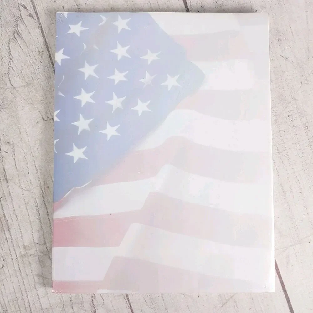 BRAND NEW - Geographics US AMERICAN FLAG Design 100 Sheet RARE Letterhead, Paper